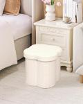 Bonlife White Flower Ottoman Storage Box & Stool