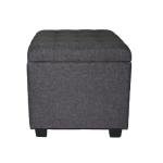 Requena Storage Ottoman Pouffe - Linen Dune Grey