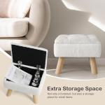 Cream Boucle Teddy Storage Ottoman Foot Stool