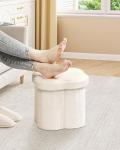 Bonlife White Flower Ottoman Storage Box & Stool