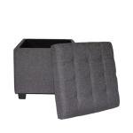 Requena Storage Ottoman Pouffe - Linen Dune Grey