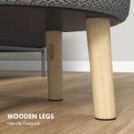 Light Grey Round Storage Stool with Padded Seat