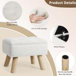 Cream Boucle Teddy Storage Ottoman Foot Stool