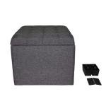 Requena Storage Ottoman Pouffe - Linen Dune Grey