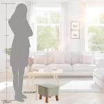 IBUYKE Beige Upholstered Square Footstool Ottoman