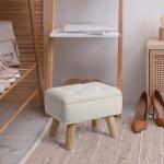 Cream Boucle Teddy Storage Ottoman Foot Stool