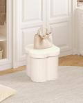 Bonlife White Flower Ottoman Storage Box & Stool