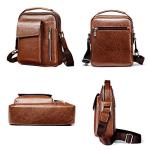 Men's PU Leather Multi-Pocket Crossbody Shoulder Bag
