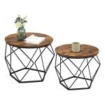 VASAGLE Set of 2 Rustic Coffee Tables