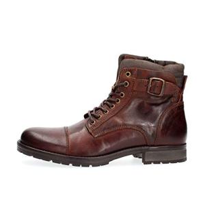 Jack & Jones Brown Leather Biker Boots for Men