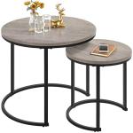 Yaheetech Grey Round Nesting Coffee Table Set