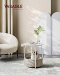 Modern Round Side Table with Fabric Basket