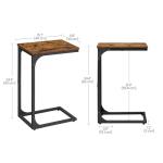 VASAGLE Industrial C-Shaped Side Table in Rustic Brown