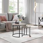 Yaheetech Grey Round Nesting Coffee Table Set