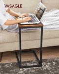 VASAGLE Industrial C-Shaped Side Table in Rustic Brown