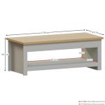 Arlington Grey Coffee Table with Storage Shelf
