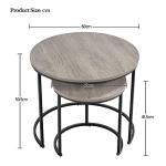 Yaheetech Grey Round Nesting Coffee Table Set