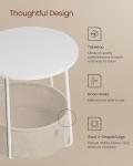 Modern Round Side Table with Fabric Basket