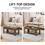 Yaheetech Rustic Lift Up Coffee Table with Storage
