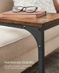 VASAGLE Industrial C-Shaped Side Table in Rustic Brown