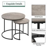 Yaheetech Grey Round Nesting Coffee Table Set