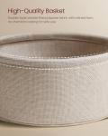 Modern Round Side Table with Fabric Basket