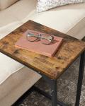 VASAGLE Industrial C-Shaped Side Table in Rustic Brown