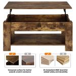 Yaheetech Rustic Lift Up Coffee Table with Storage