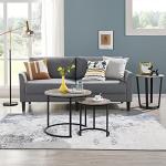 Yaheetech Grey Round Nesting Coffee Table Set