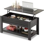 Lift-Top Coffee Table with Storage - Charcoal Black