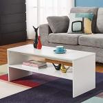 Stylish White 2-Tier Coffee Table for Any Room