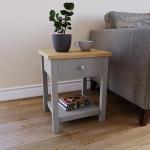 Arlington Grey 1-Drawer Side Table for Living Room