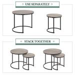 Yaheetech Grey Round Nesting Coffee Table Set