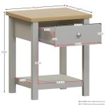 Arlington Grey 1-Drawer Side Table for Living Room
