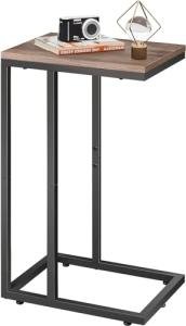 Slim Brown C Table with Open Storage