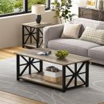 GreenForest Grey Wash Coffee Table with Storage