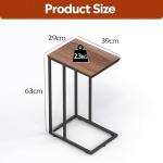 Slim Brown C Table with Open Storage