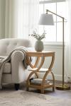 Tall 3-Tier Solid Oak Side Table with Storage