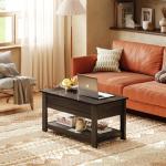 Lift-Top Coffee Table with Storage - Charcoal Black