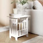 Small White Side Table for Living Room and Bedroom