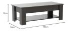 Black Lift-Top Coffee Table with Storage & Shelf