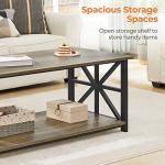 GreenForest Grey Wash Coffee Table with Storage