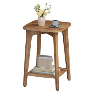 VASAGLE Small Square Side Table with Shelf
