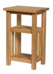 Solid Oak Small Side Table with Storage