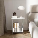 Small White Side Table for Living Room and Bedroom