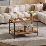 WLIVE Modern Wooden Coffee Table with Storage