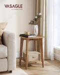 VASAGLE Small Square Side Table with Shelf