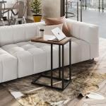 Slim Brown C Table with Open Storage