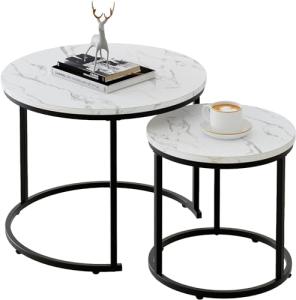 Nesting Coffee Table Set with Metal Frame