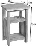 Solid Oak Small Side Table with Storage